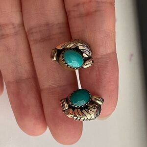 Vintage turquoise earrings with screw backing